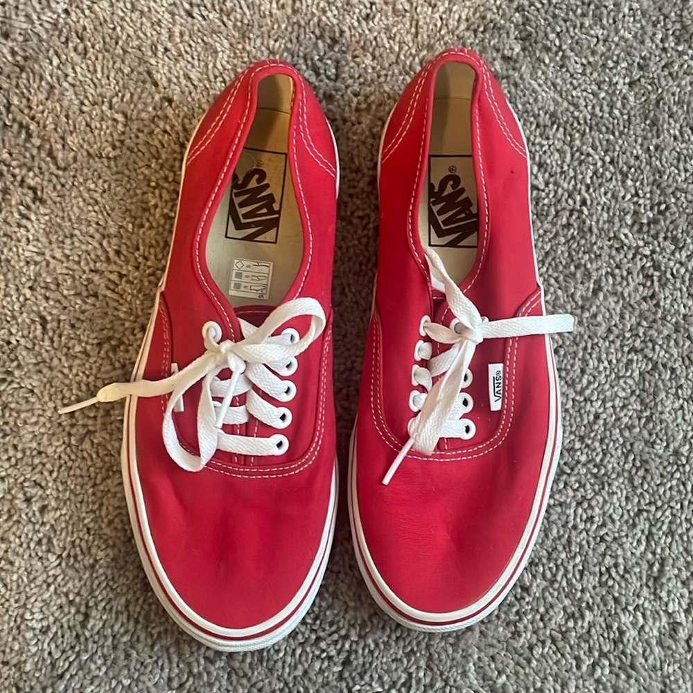 Red Vans size 7